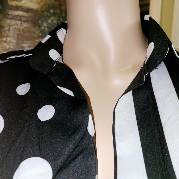 Women's Polk a Dot and Stripe Dress Size Small Maxi Dress - Picture 8 of 10